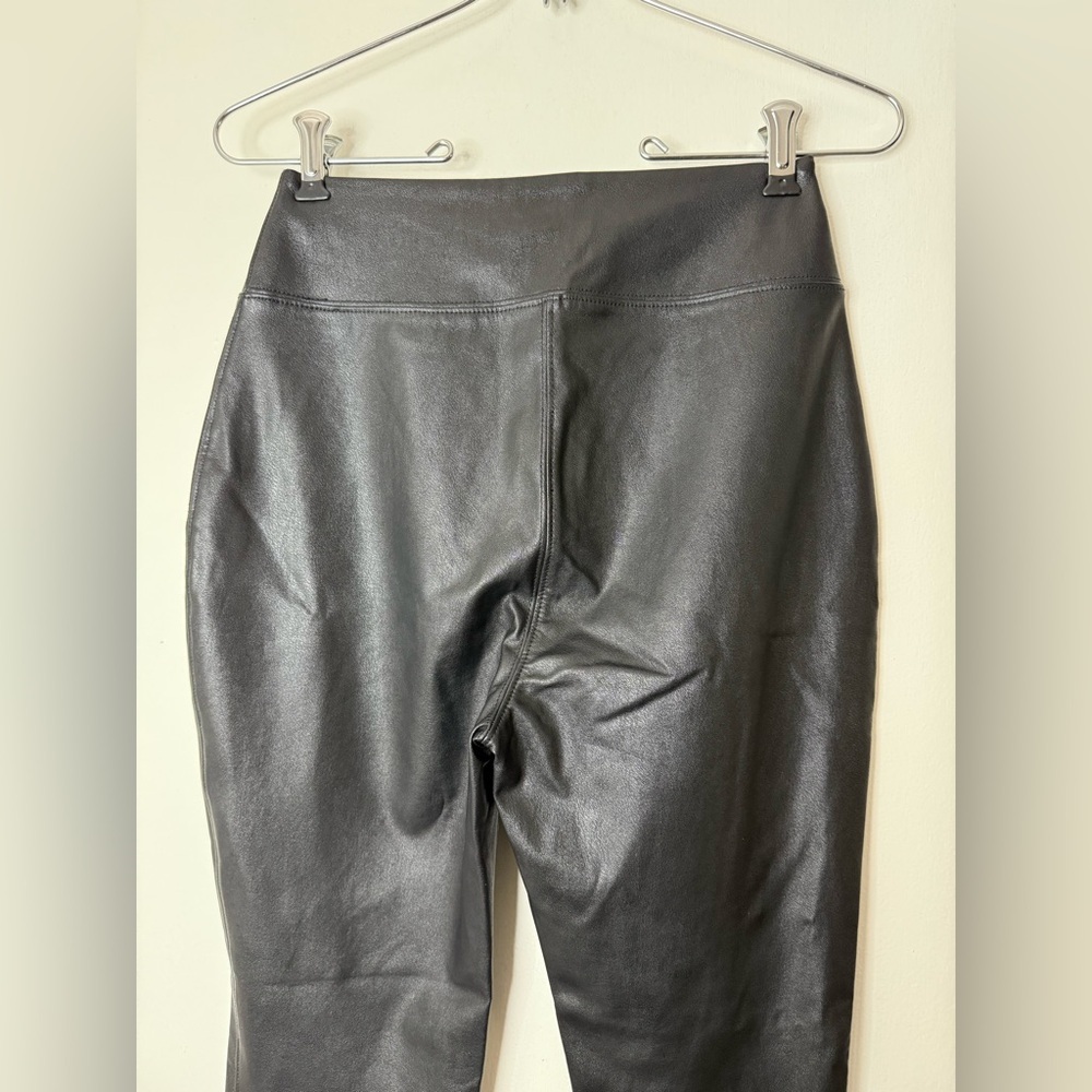 Tuckernuck black faux, leather high waisted wide waistband pants leggings. S - Picture 8 of 10